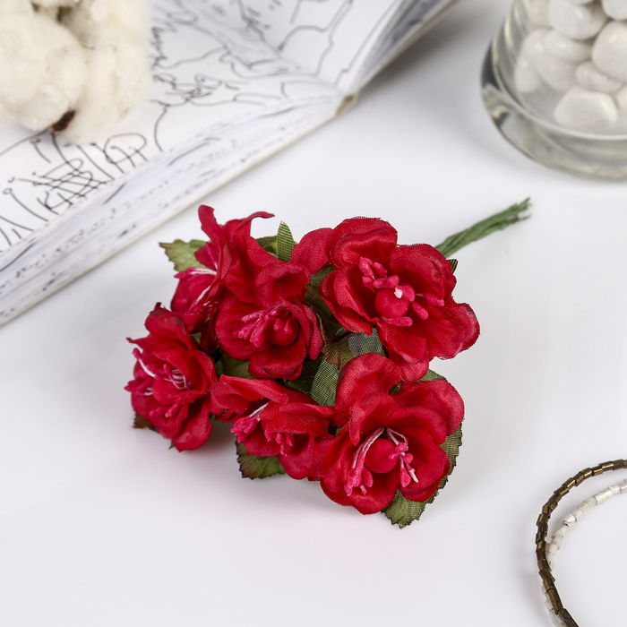 Декор для творчества "Азалия", набор-букет 6 цветков, МИКС