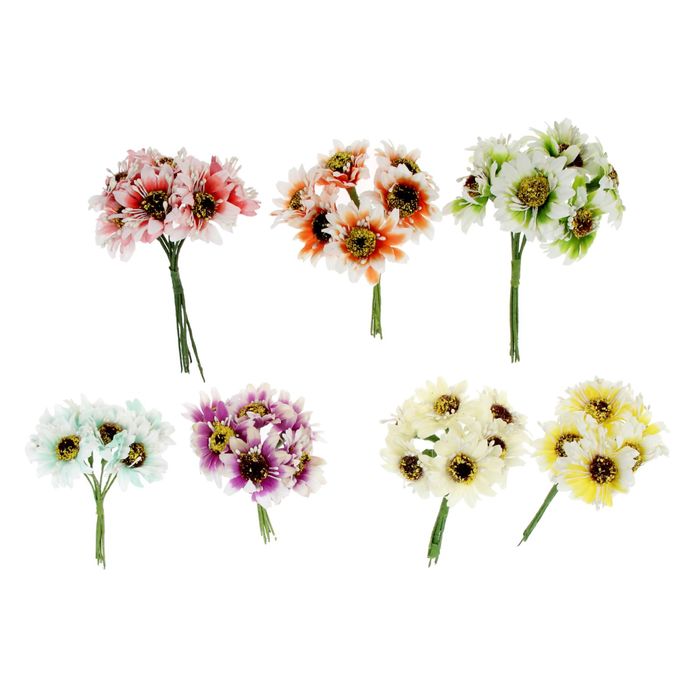 Декор для творчества "Гайлардия", набор-букет 6 цветков, МИКС