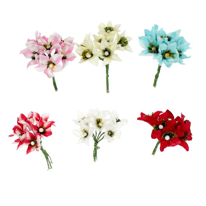 Декор для творчества "Бугенвиллия", набор-букет 6 цветков, МИКС