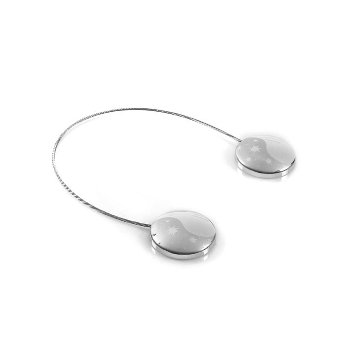 Подхват для штор на тросике "Инь и Ян", цвет серебристый