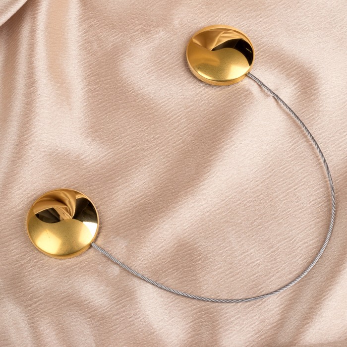 Подхват для штор на тросике "Инь и Ян", цвет золотистый