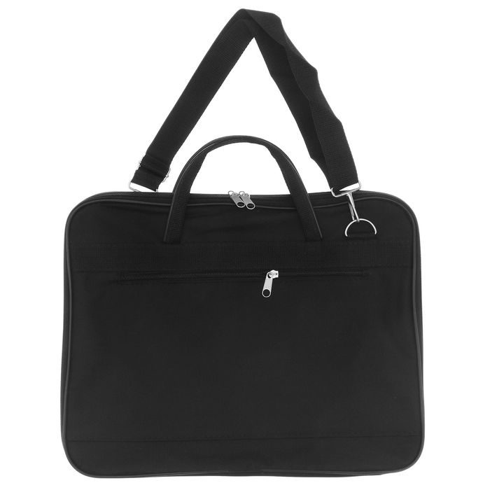 Папка для нот малая с карманом, с ремнем, черная