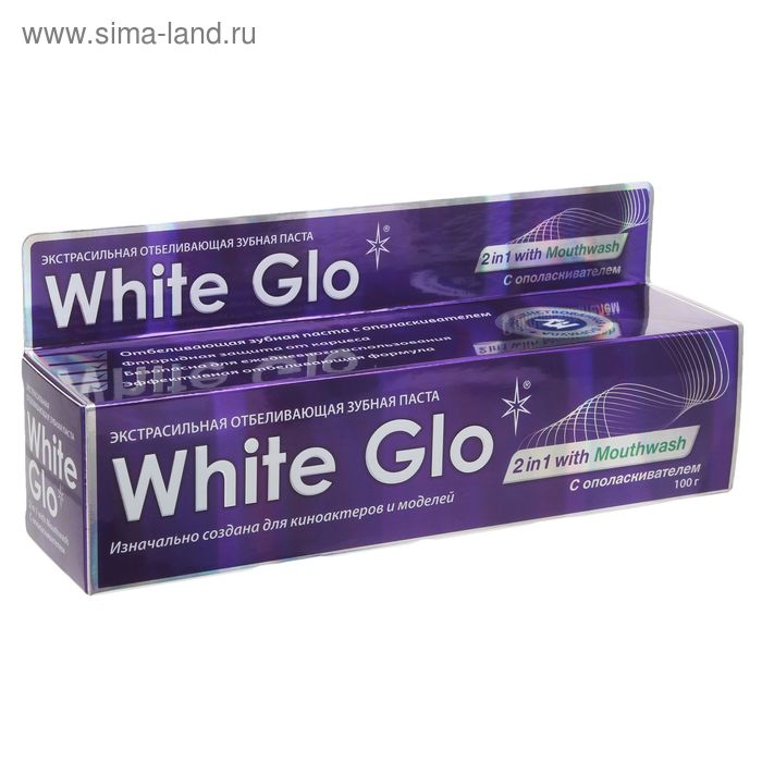 

Отбеливающая зубная паста White Glo "2 в 1", 100 г