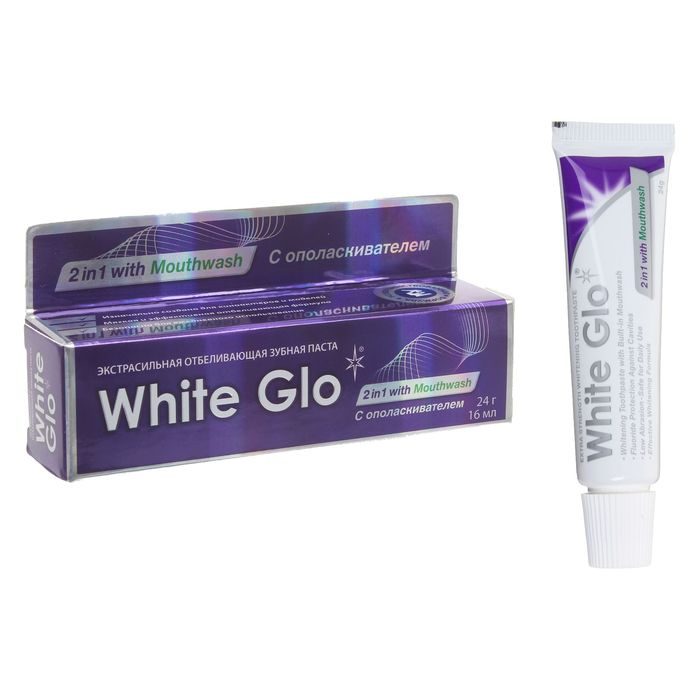 Отбеливающая зубная паста White Glo "2 в 1", 24 г