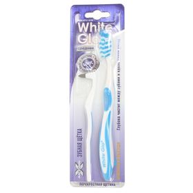 

Зубная щётка White Glo Medium + ластик для удаления налёта, средняя жесткость