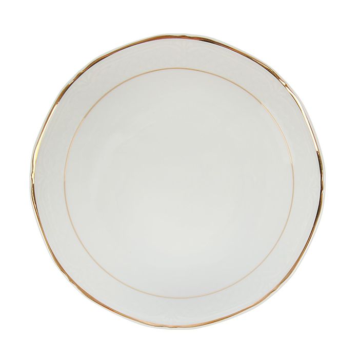 Салатник 250 мл «Афродита», d=14 см, высота 4.5 см, цвет белый/золотой