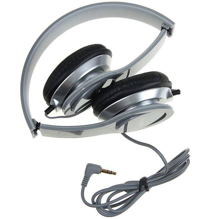 Наушники SmartBuy ONE, накладные, плоский кабель, складные, серые