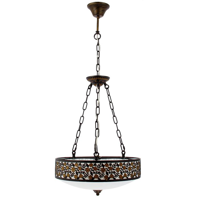 Люстра подвес "Нежность цветов" 4 лампы Е14 40х88 см черная