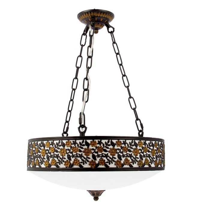 Люстра подвес "Нежность цветов" 4 лампы Е14 40х88 см черная