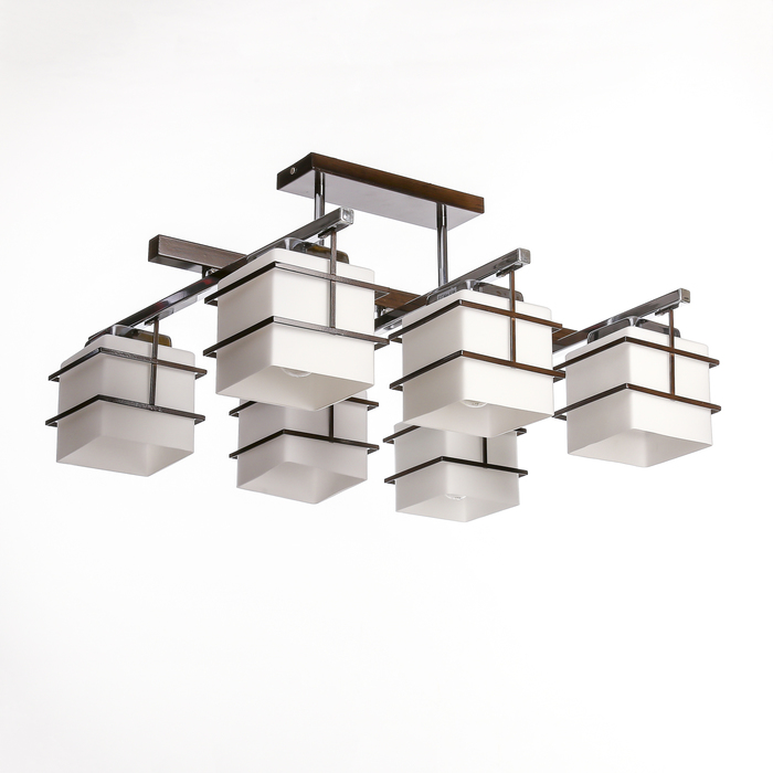 Люстра европодвес "Стенли" 6 ламп черный+хром