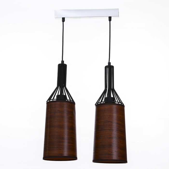 Люстра подвес "Эстер" 2 лампы Е27 37х15х100 см коричневая