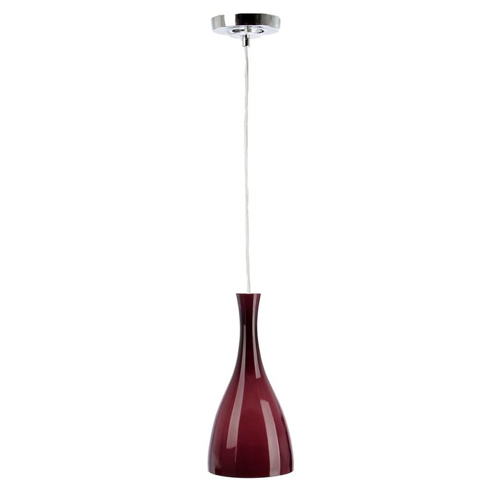 Люстра-подвес "Бокал", 1 лампа, 60W Е27, бордовая