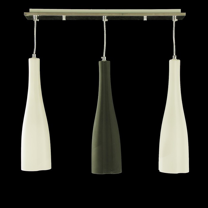 Люстра подвес "Бутыль" 3 лампы 60W Е27 черно- белая