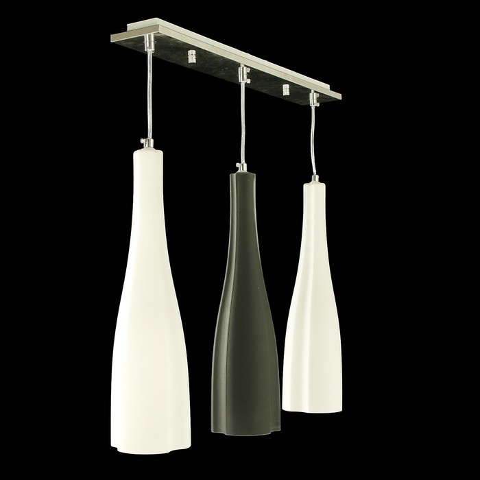 Люстра подвес "Бутыль" 3 лампы 60W Е27 черно- белая