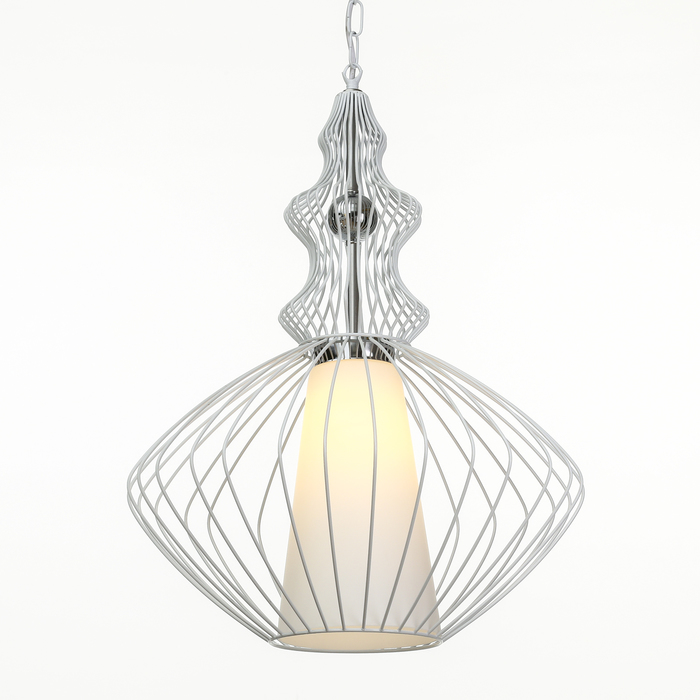 Люстра подвес "Паутина" 1 лампа Е27 40х100 см белая