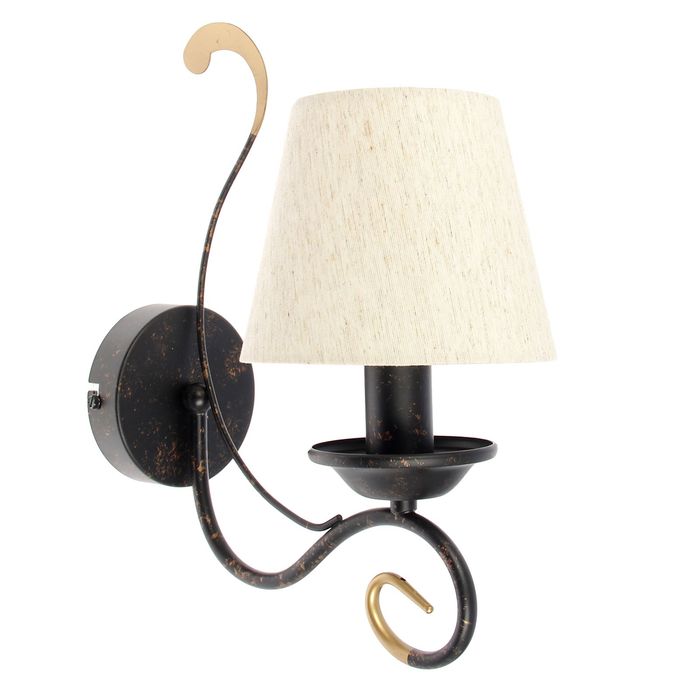 Бра классика "Кармен" 1 лампа Е14 черное с золотом