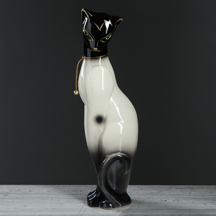 Копилка "Багира" средняя, глазурь, серая