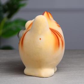 

Копилка "Кот с мышкой", флок, персиковый, 17 см