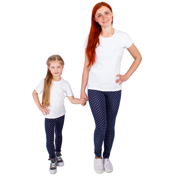 Легинсы для девочки "Волшебная радуга", рост 92 см (50), цвет тёмно-синий, принт горошек ДРЛ894804н_М