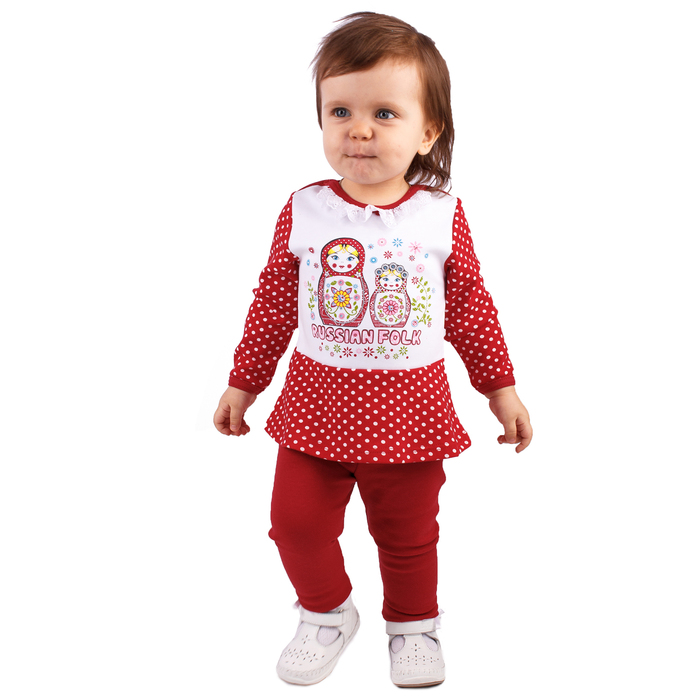 Рейтузы для девочки "Матрёшка", рост 98 см (56), цвет красный (арт. ДРЛ659804)