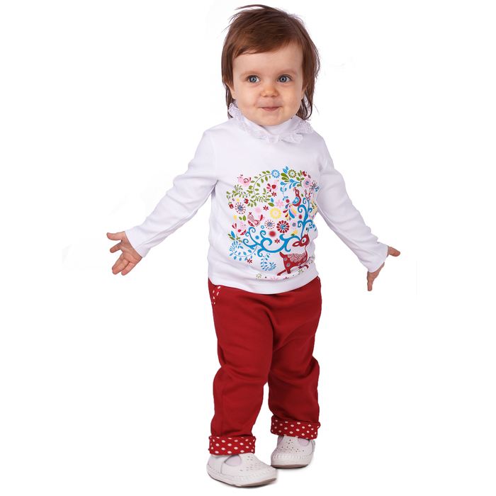 Джемпер для девочки "Матрёшка", рост 92 см (54), цвет белый (арт. ДДД651067_М)