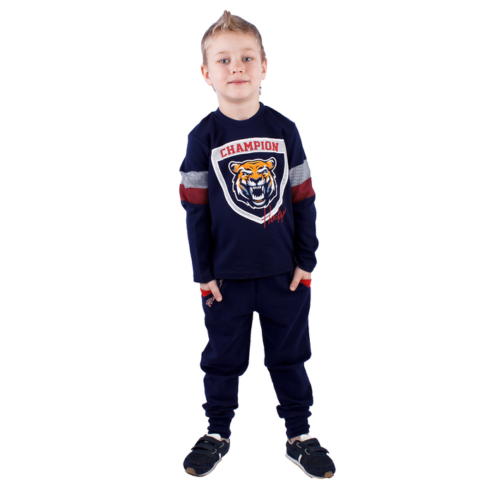 Джемпер для мальчика "Хоккей", рост 98 см (52), цвет синий (арт. ПДД236804)