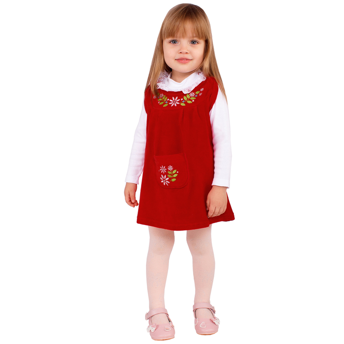 Сарафан для девочки "Матрёшка", рост 74 см (48), цвет красный