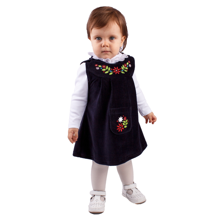 Сарафан для девочки "Матрёшка", рост 92 см (54), цвет тёмно-синий