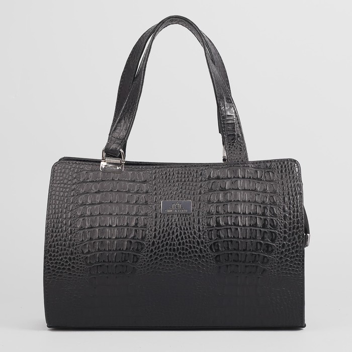 Сумка женская на молнии, 2 отдела, 1 наружный карман, чёрная