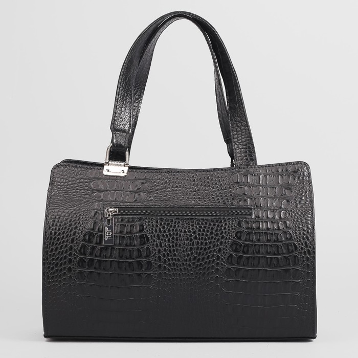 Сумка женская на молнии, 2 отдела, 1 наружный карман, чёрная