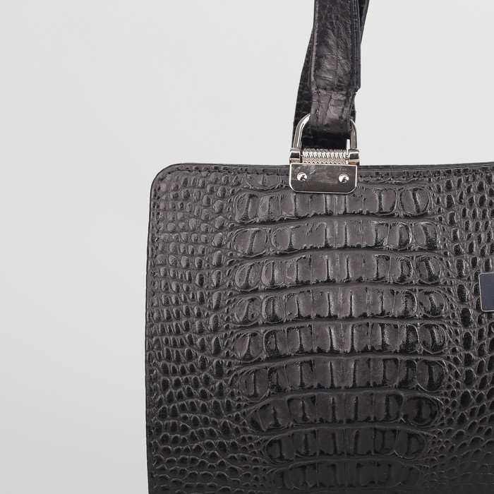 Сумка женская на молнии, 2 отдела, 1 наружный карман, чёрная