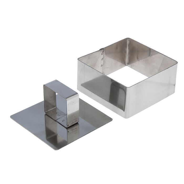 Форма для выкладки "Квадрат" 8 см, с прессом