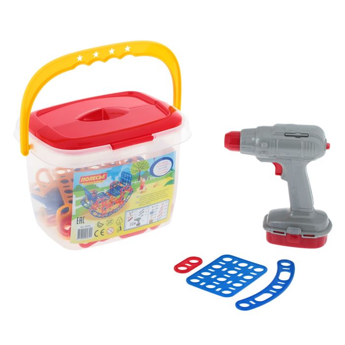 Конструктор "Изобретатель" с шуруповёртом - "Качели №2", 122 детали