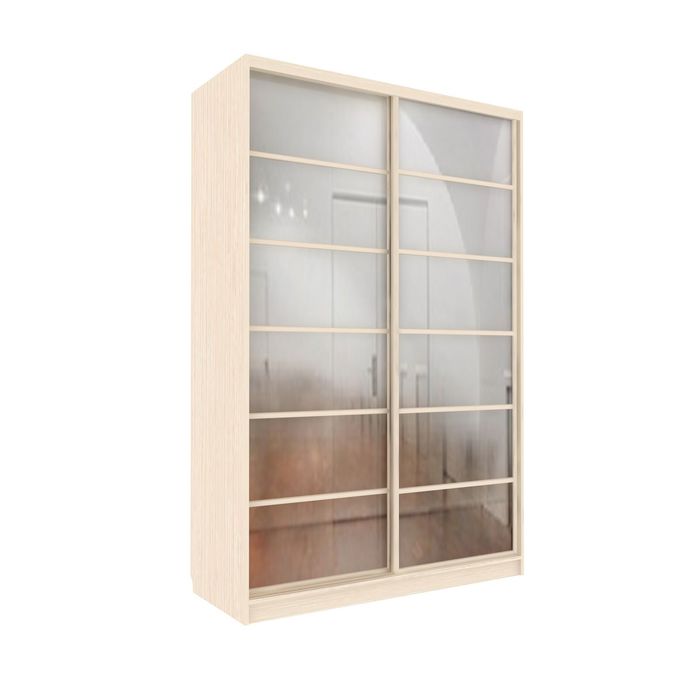 Шкаф-купе Добротный 2 зеркала Венге Светлый