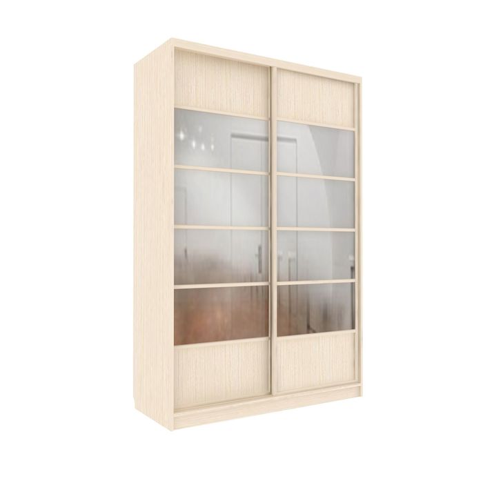 Шкаф-купе Добротный 2 зеркала+ЛДСП Венге Светлый