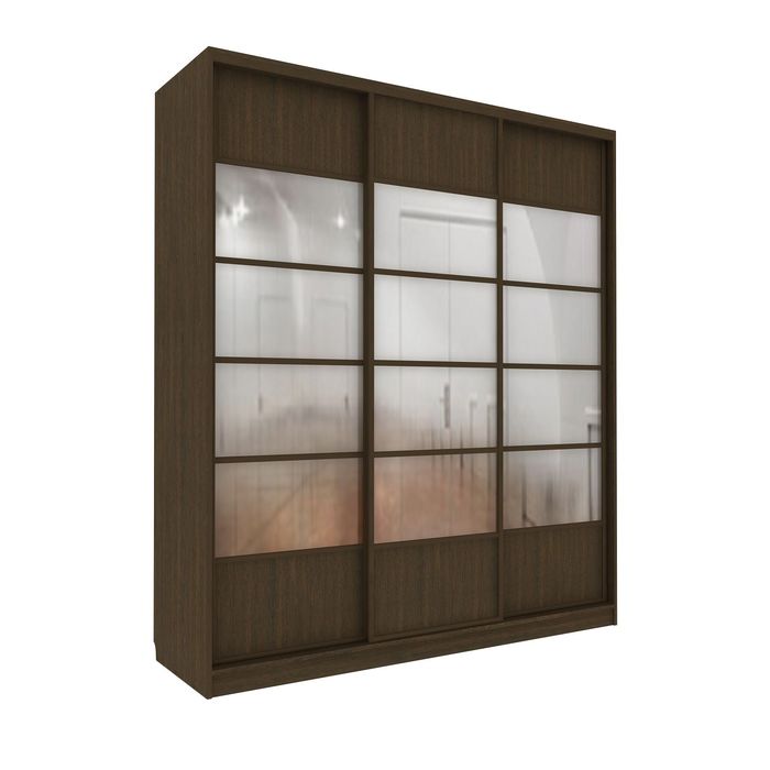 Шкаф-купе Добротный 3 зеркала+ЛДСП Венге Темный