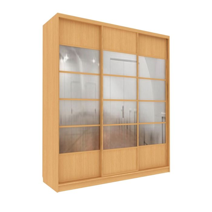 Шкаф-купе Добротный 3 зеркала+ЛДСП Бук