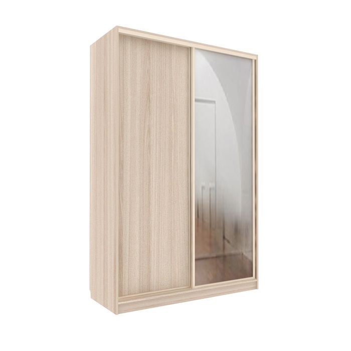 Шкаф-купе Практичный 1 зеркало Ясень Шимо Светлый