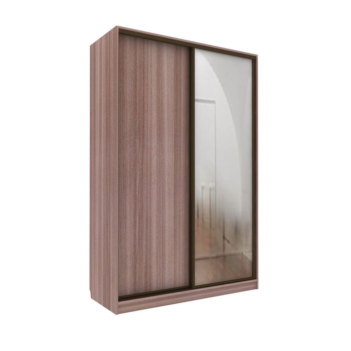 Шкаф-купе Практичный 1 зеркало Ясень Шимо Темный