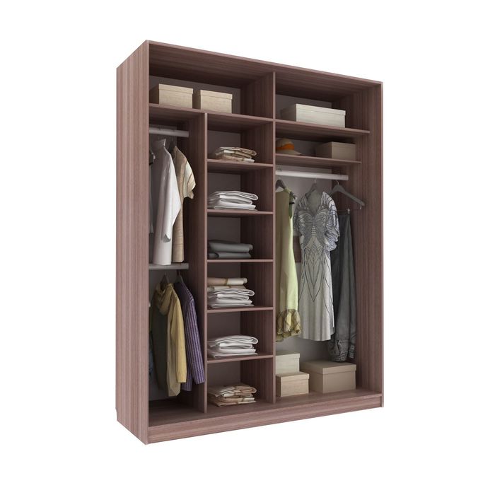 Шкаф-купе Практичный 1 зеркало Ясень Шимо Темный