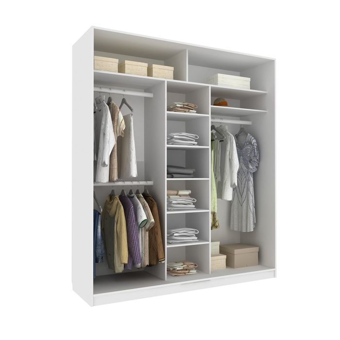 Шкаф-купе Практичный 1 зеркалом Белый