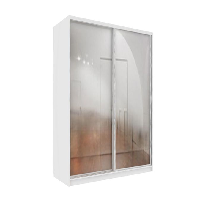 Шкаф-купе Практичный 2 зеркала Белый
