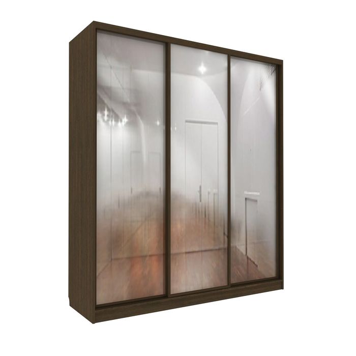 Шкаф-купе Практичный 3 зеркала Венге Темный