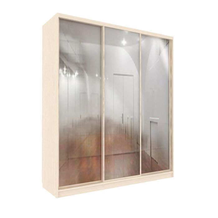 Шкаф-купе Практичный 3 зеркала Венге Светлый
