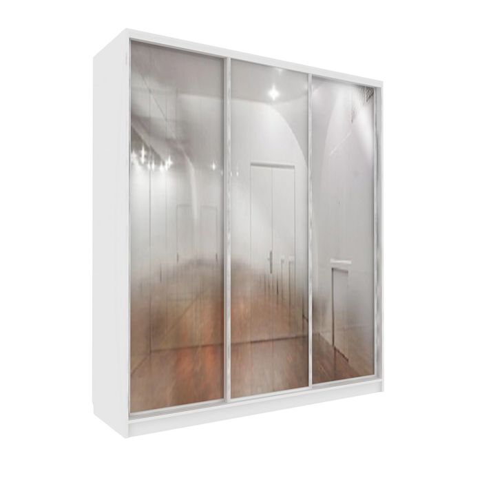 Шкаф-купе Практичный 3 зеркала Белый