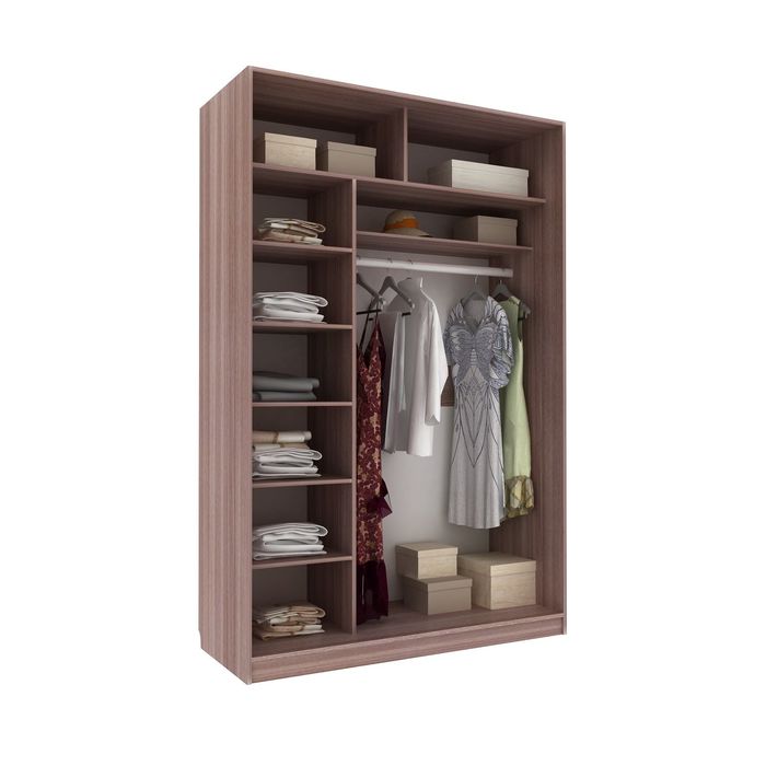 Шкаф-купе Приятный1 зеркало+ЛДСП Ясень Шимо Темный