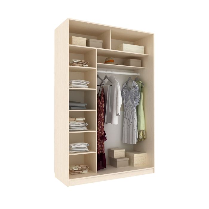 Шкаф-купе Приятный1 зеркало+ЛДСП Венге Светлый