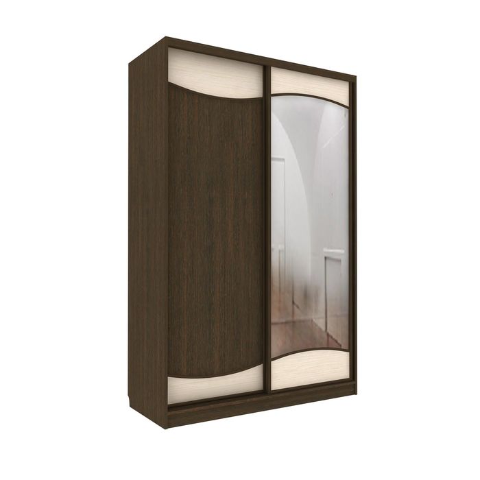 Шкаф-купе Приятный1 зеркало+ЛДСП Венге Темный