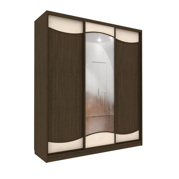 Шкаф-купе Приятный1 зеркало+ЛДСП Венге Темный