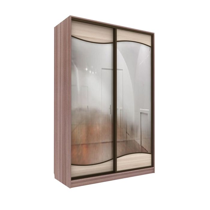Шкаф-купе Приятный2 зеркала Ясень Шимо Темный
